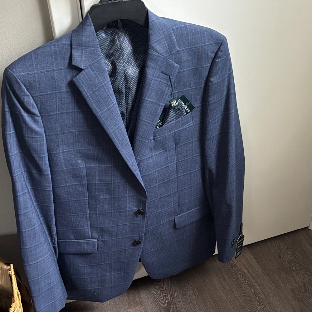 Lauren Ralph Lauren Navy Plaid Blazer